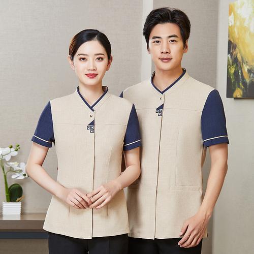 酒店客房保潔阿姨制服護(hù)理工工裝短袖餐廳清潔服務(wù)員工作服夏新款